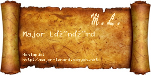 Major Lénárd névjegykártya